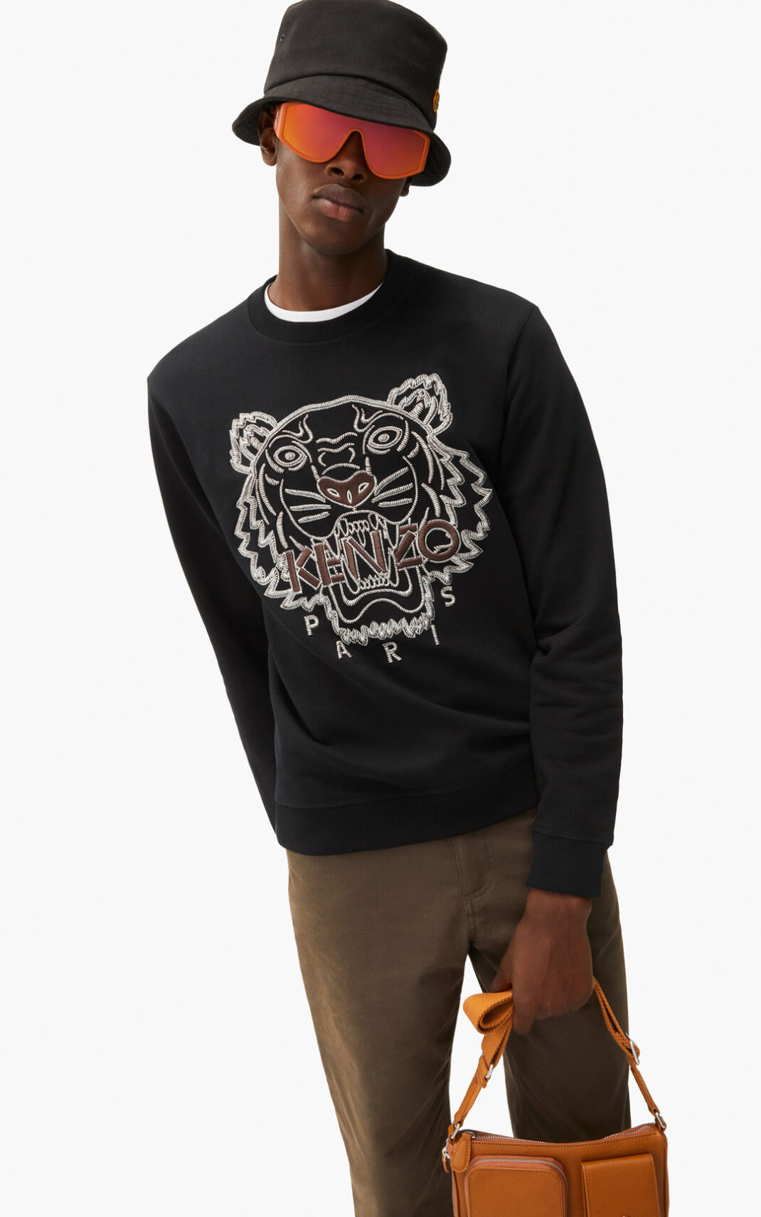 Sudadera Kenzo Tiger Hombre Negras OBT491267